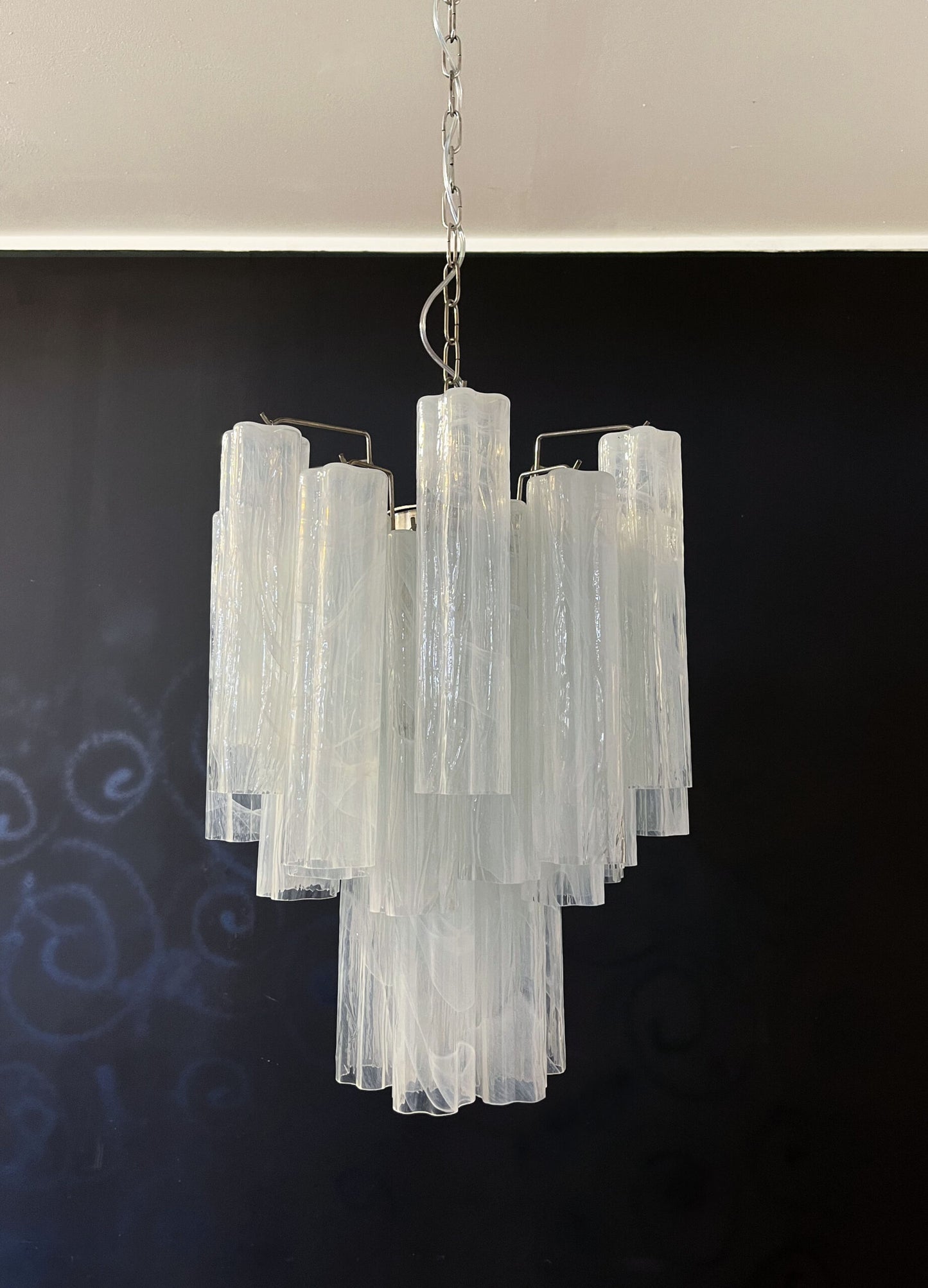 Murano Kroonluchter | 30 Witte Glazen Buis