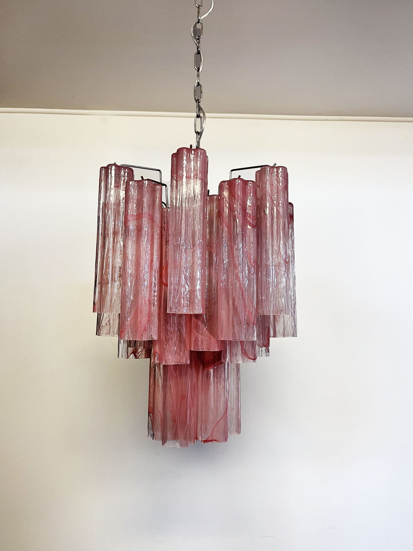 Murano Kroonluchter | 30 Roze Alabaster Glazen Buis