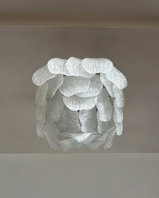 Murano Lysekrone | 32 Gule Konglebladglass