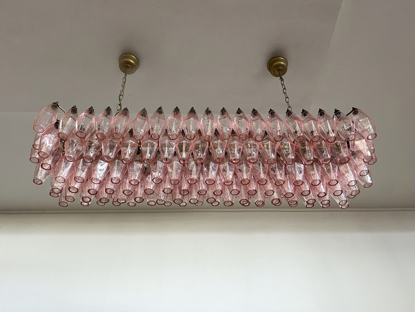 Murano Kroonluchter | 138 Roze Poliedri Glas