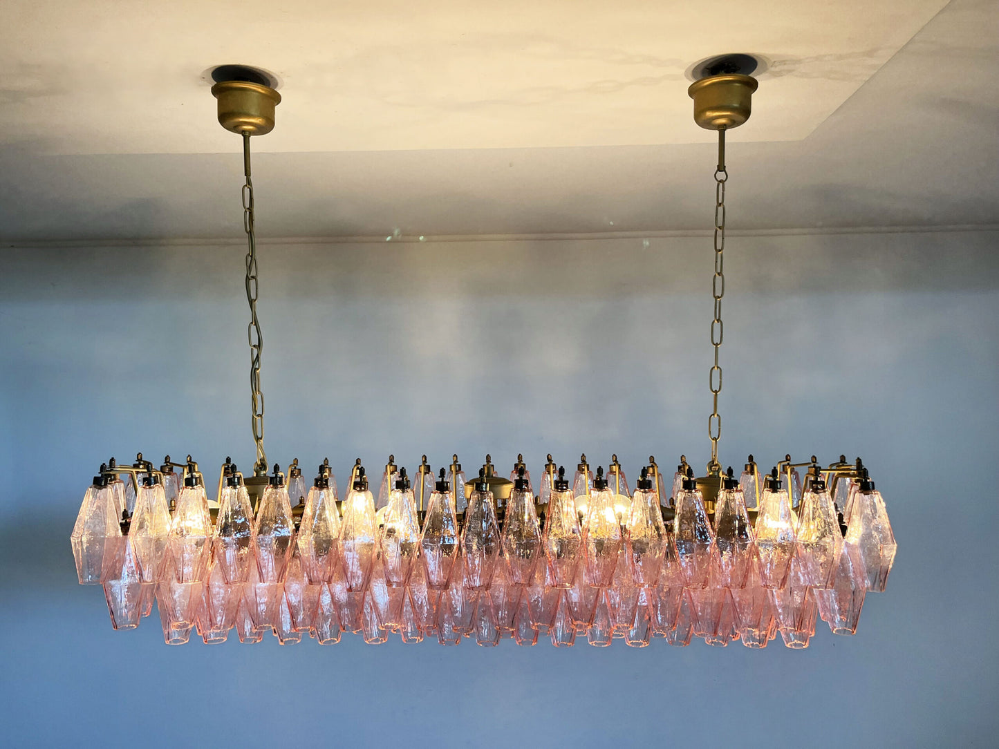 Murano Kroonluchter | 138 Roze Poliedri Glas