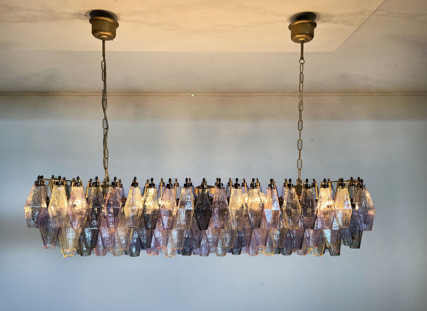 Murano Kroonluchter | 138 Multi-kleurige Poliedri Glas