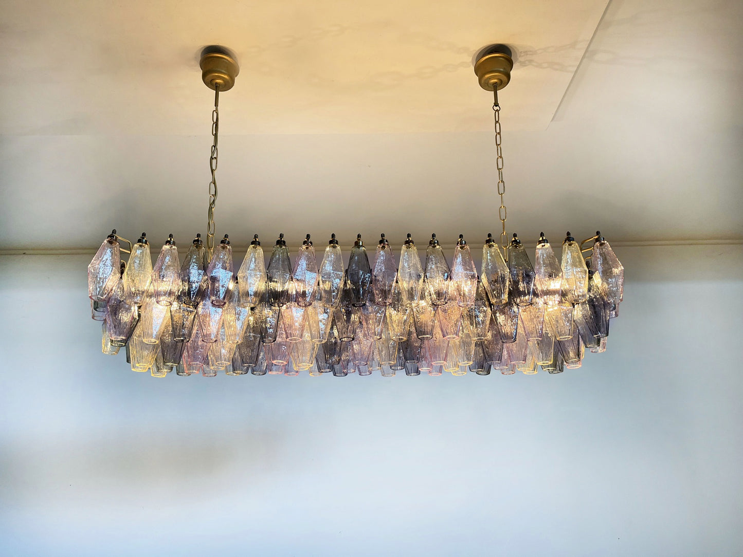 Murano Kroonluchter | 138 Multi-kleurige Poliedri Glas