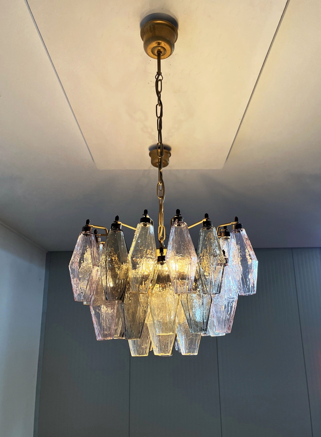 Murano Kroonluchter | 138 Multi-kleurige Poliedri Glas