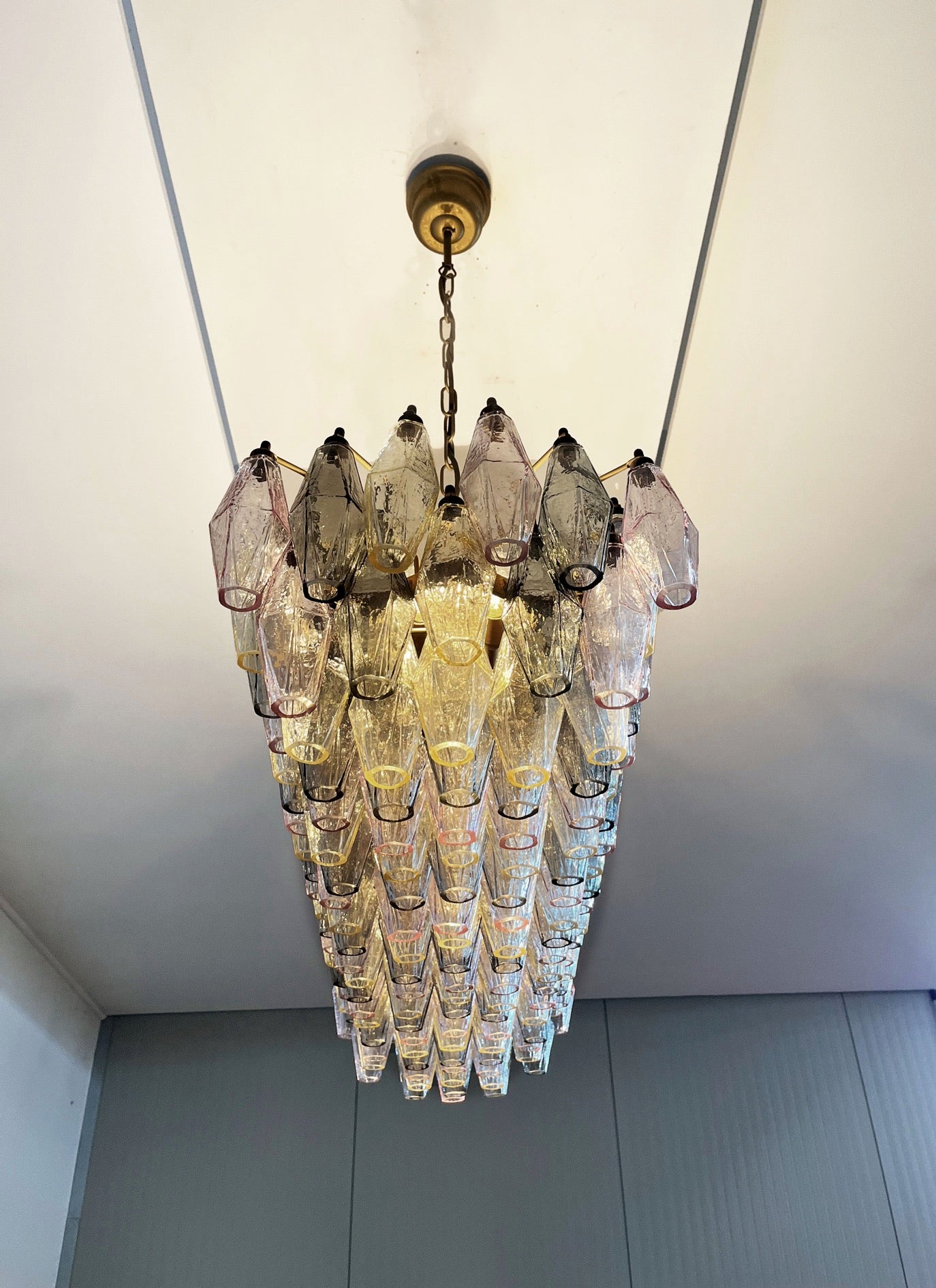 Murano Kroonluchter | 138 Multi-kleurige Poliedri Glas