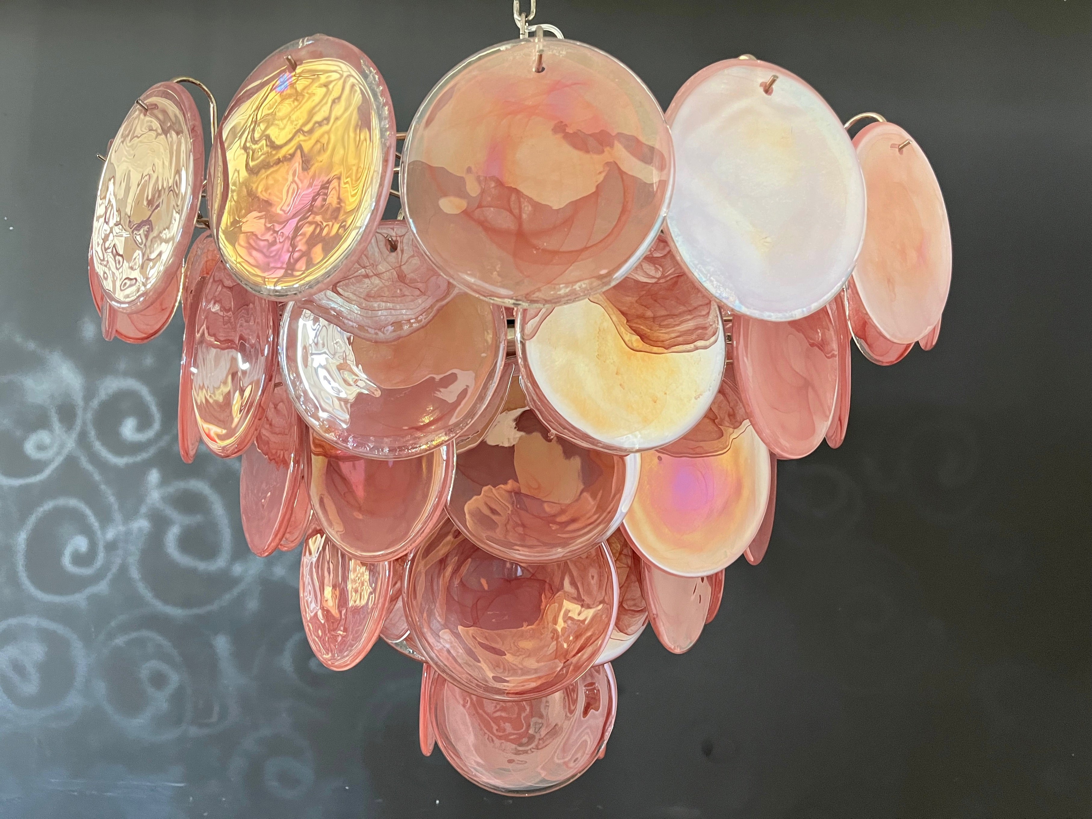 Lampadario Murano – 57 Vetri a Dischi Rosa – Murano Classics