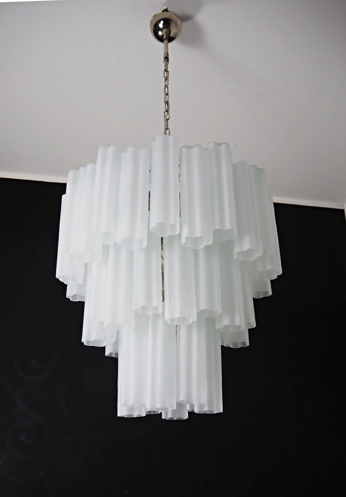 Murano Kroonluchter | 48 Matte Witte Glasbuizen