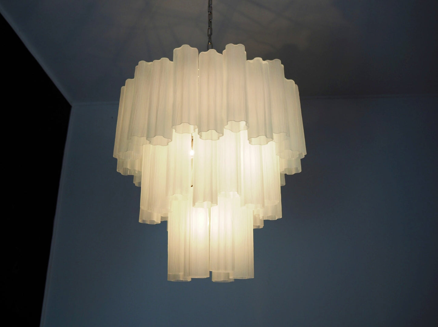 Murano Kroonluchter | 48 Matte Witte Glasbuizen