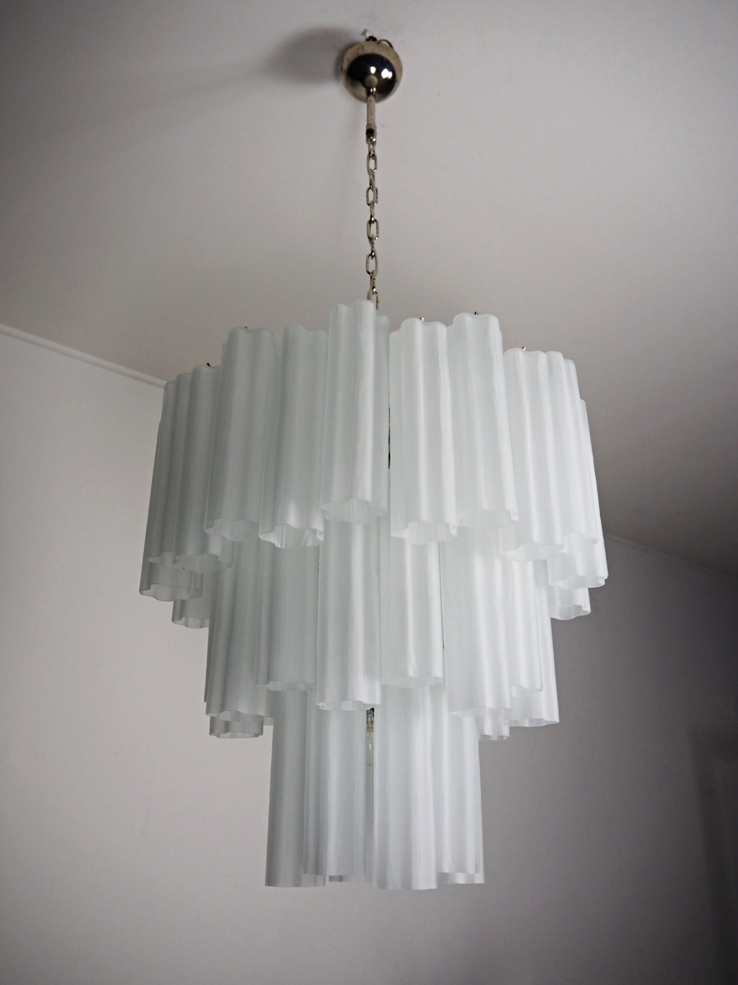 Murano Kroonluchter | 48 Matte Witte Glasbuizen