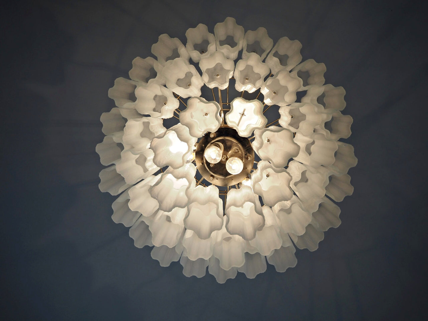 Murano Kroonluchter | 48 Matte Witte Glasbuizen