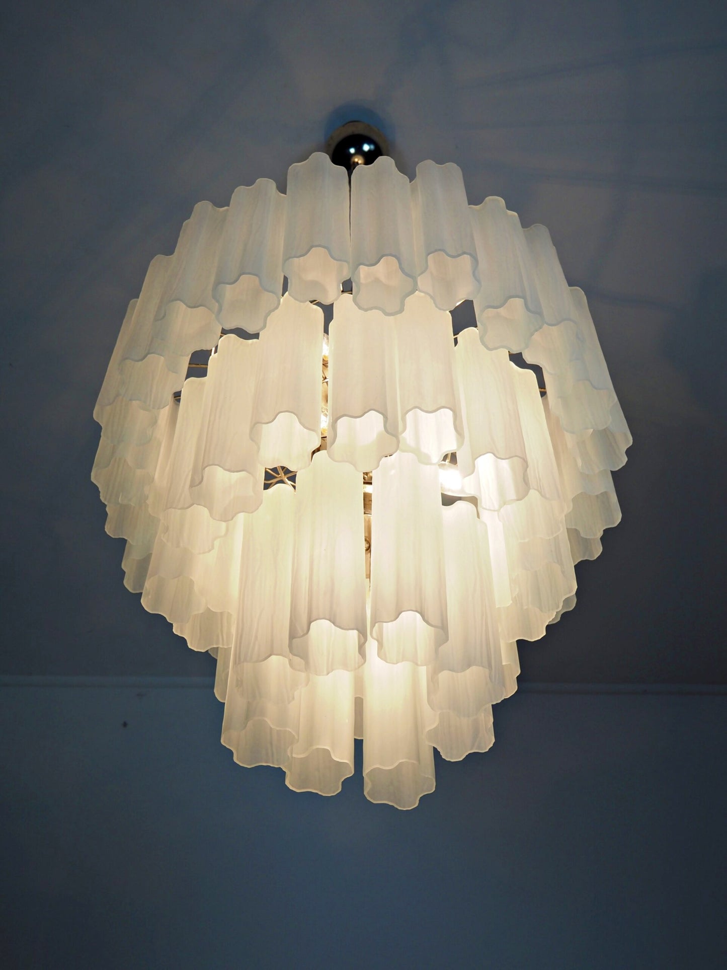 Murano Kroonluchter | 48 Matte Witte Glasbuizen