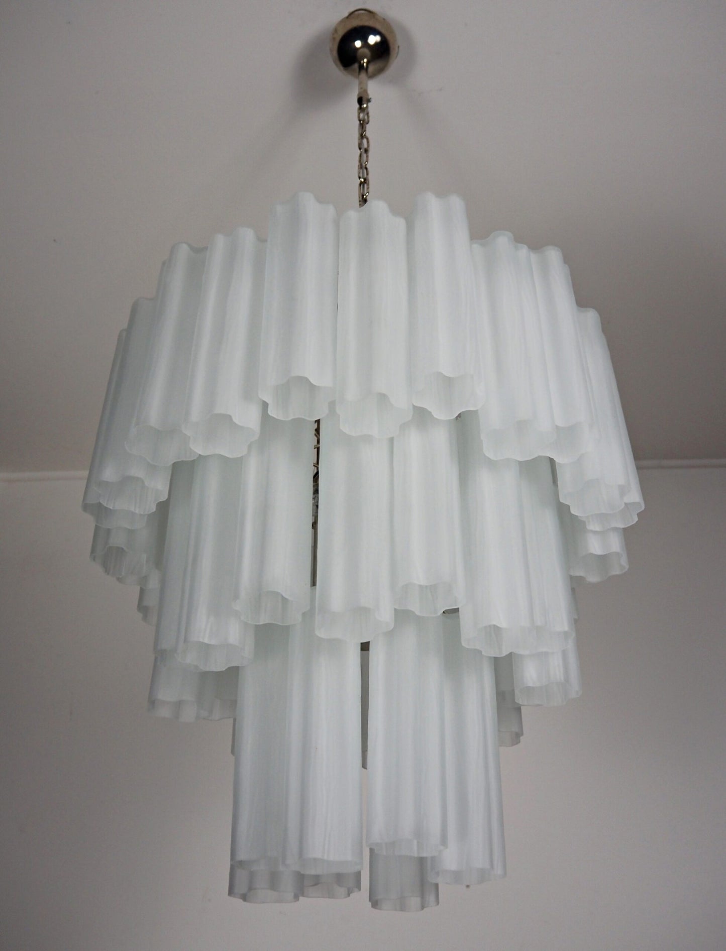 Murano Kroonluchter | 48 Matte Witte Glasbuizen