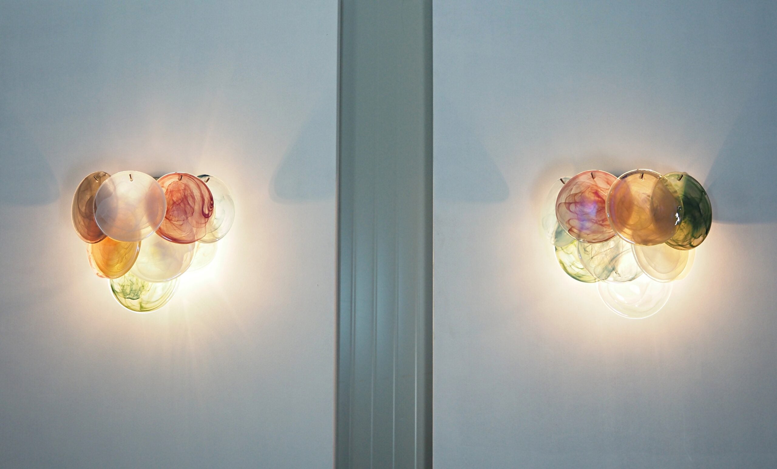 Murano Wall Lamp – 10 Multicolour Disc Glass – Set of 2 – detail 7 – Murano Classics