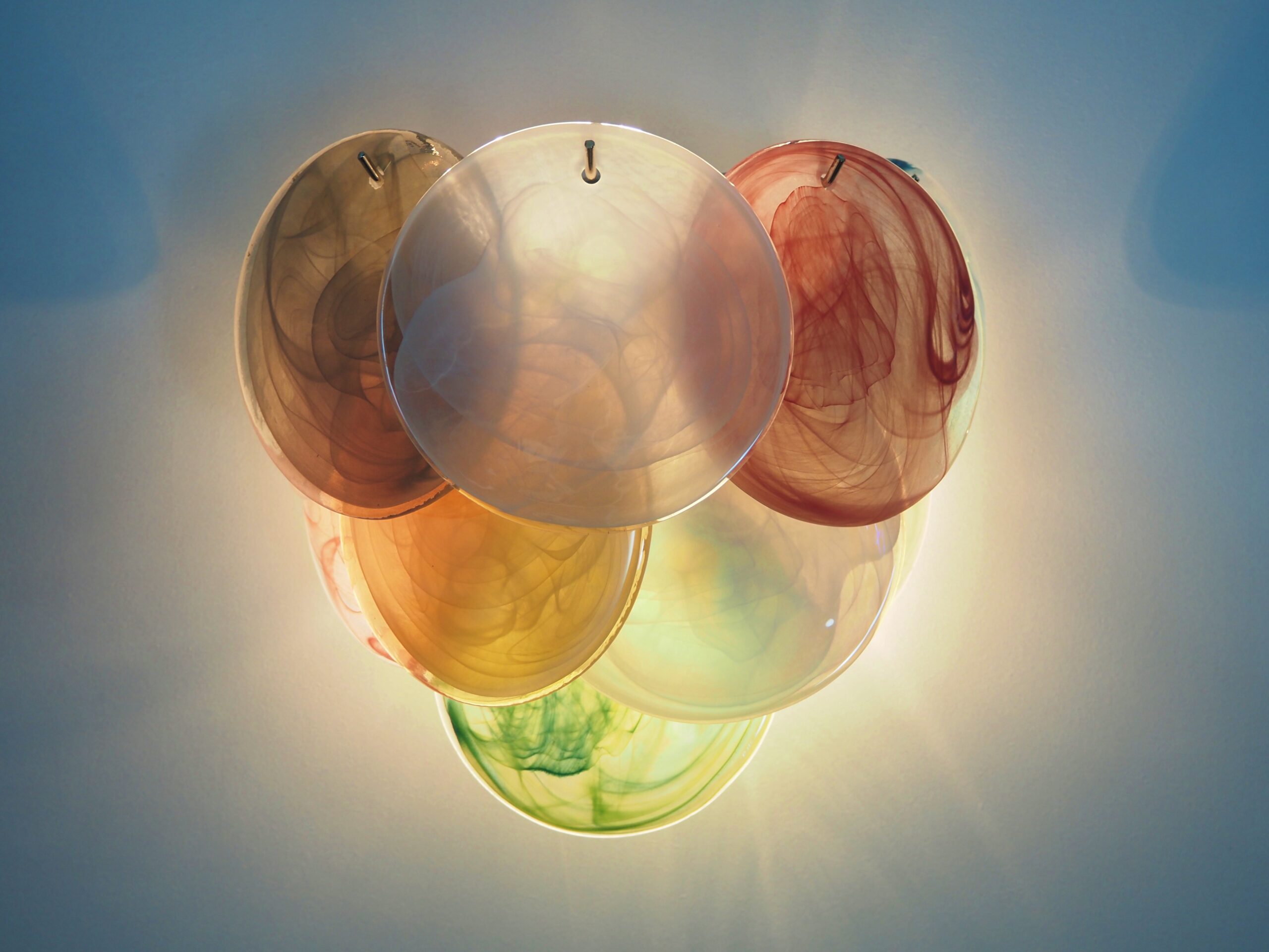 Murano Wall Lamp – 10 Multicolour Disc Glass – Set of 2 – detail 1 – Murano Classics