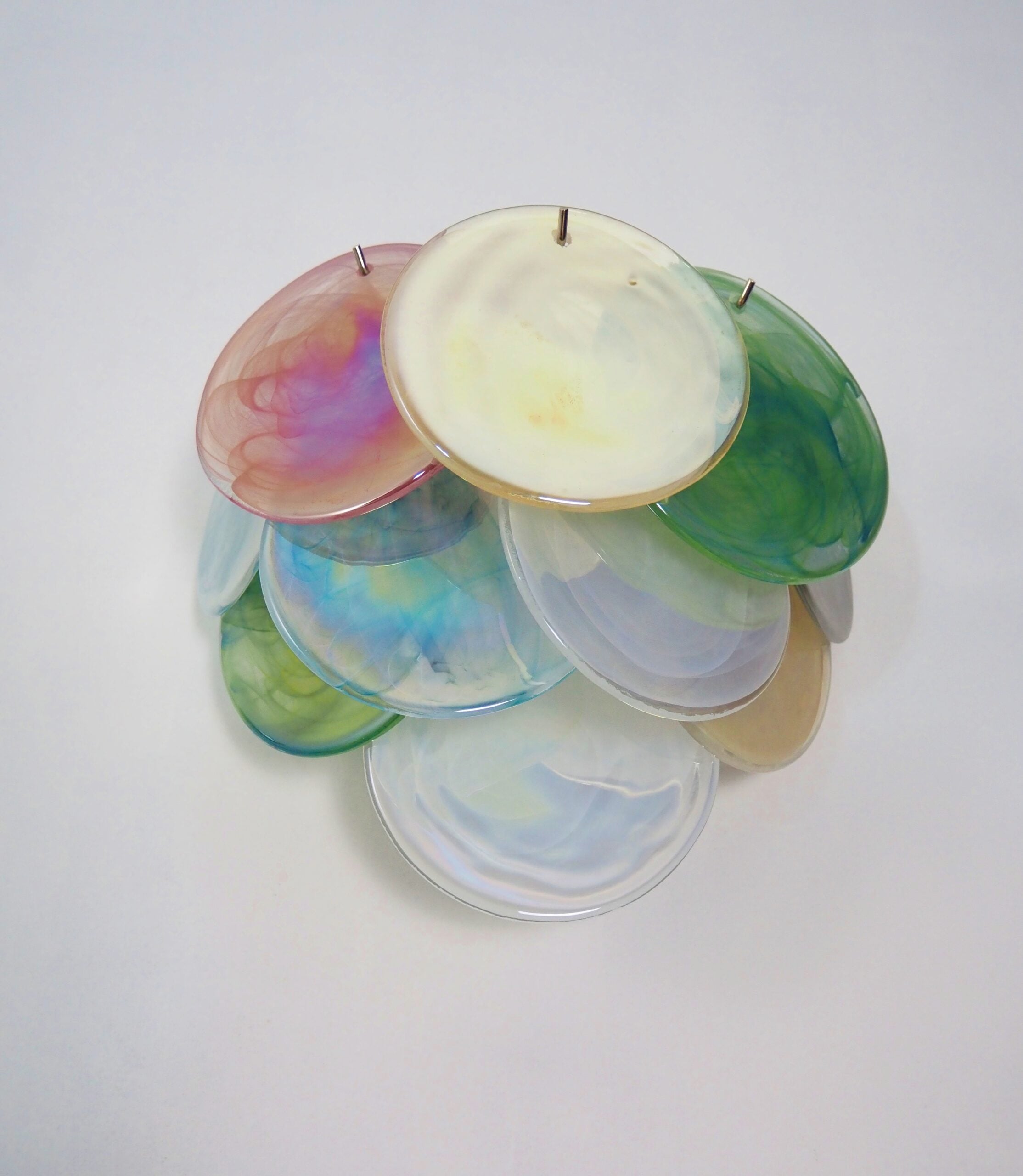 Murano Wall Lamp – 10 Multicolour Disc Glass – Set of 2 – detail 4 – Murano Classics
