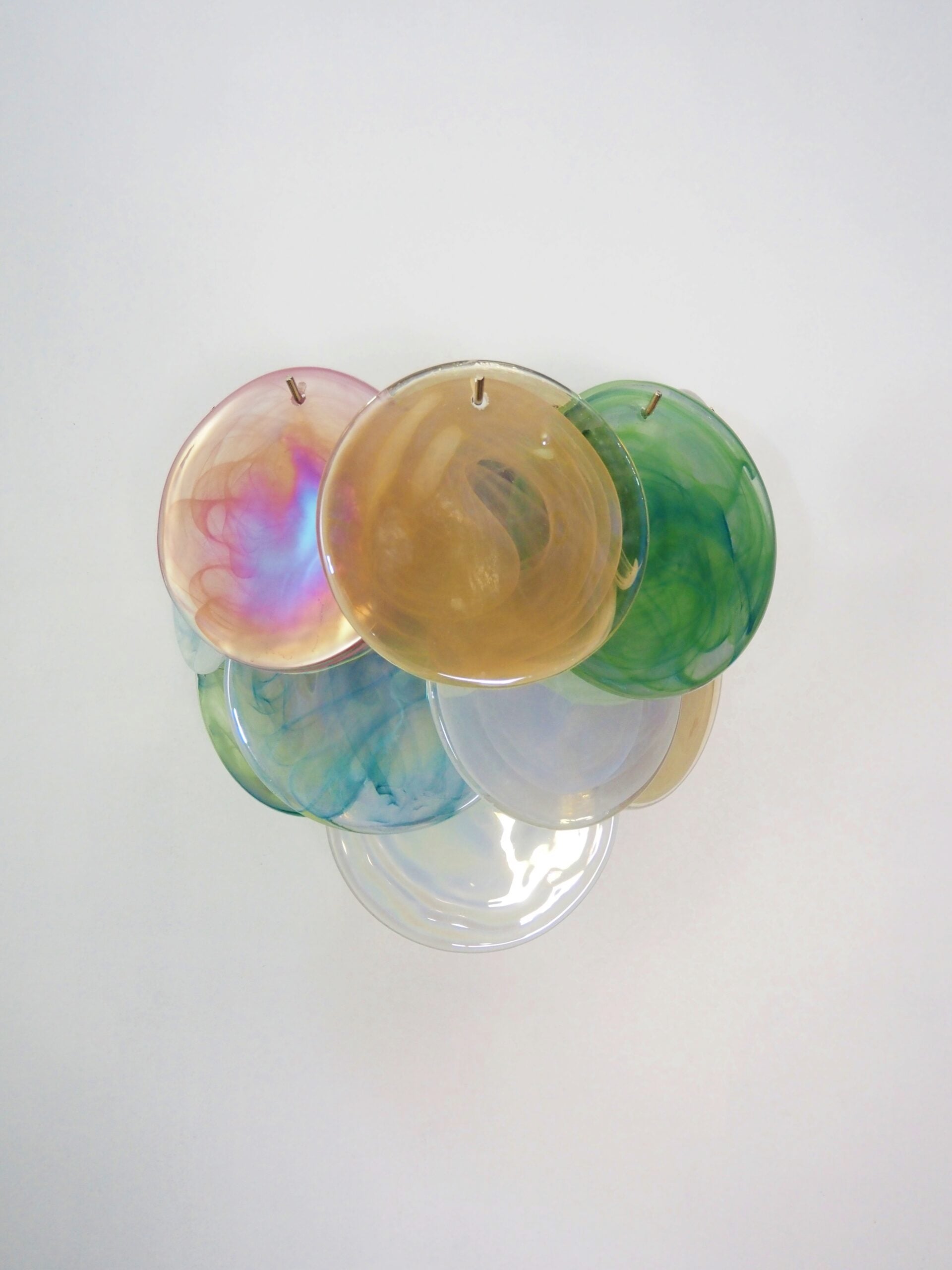 Murano Wall Lamp – 10 Multicolour Disc Glass – Set of 2 – Murano Classics