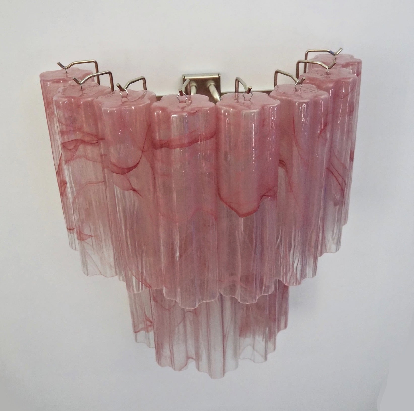 Murano Wandlamp – 13 Roze Alabaster Buisglazen – Set van 2 – detail 7 – Murano Classics