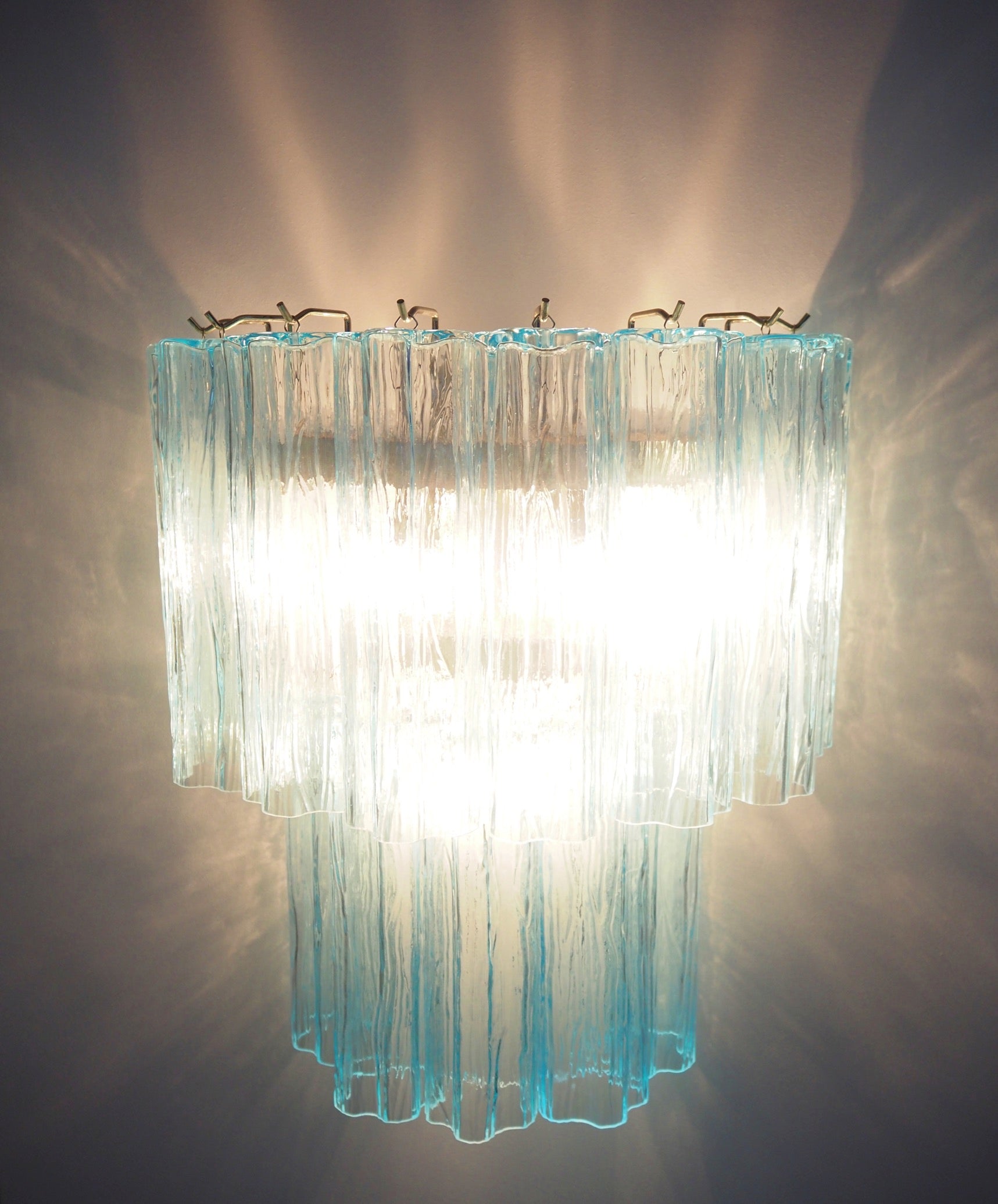 Murano Wandlamp – 13 Blauwe Glazen Buizen – Set van 2 – detail 4 – Murano Classics