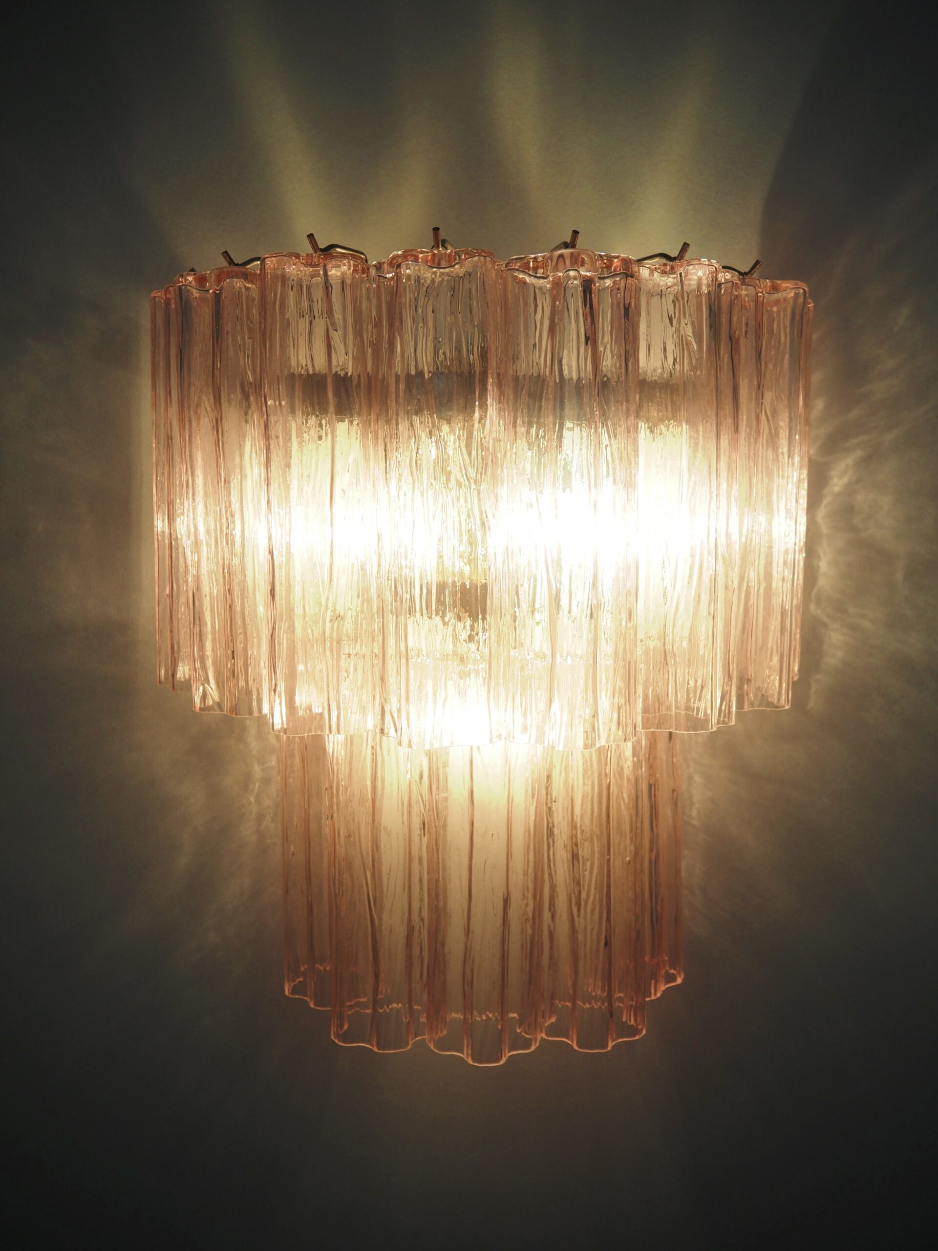 Murano Wandlamp – 13 Roze Buisglazen – Set van 2 – detail 6 – Murano Classics