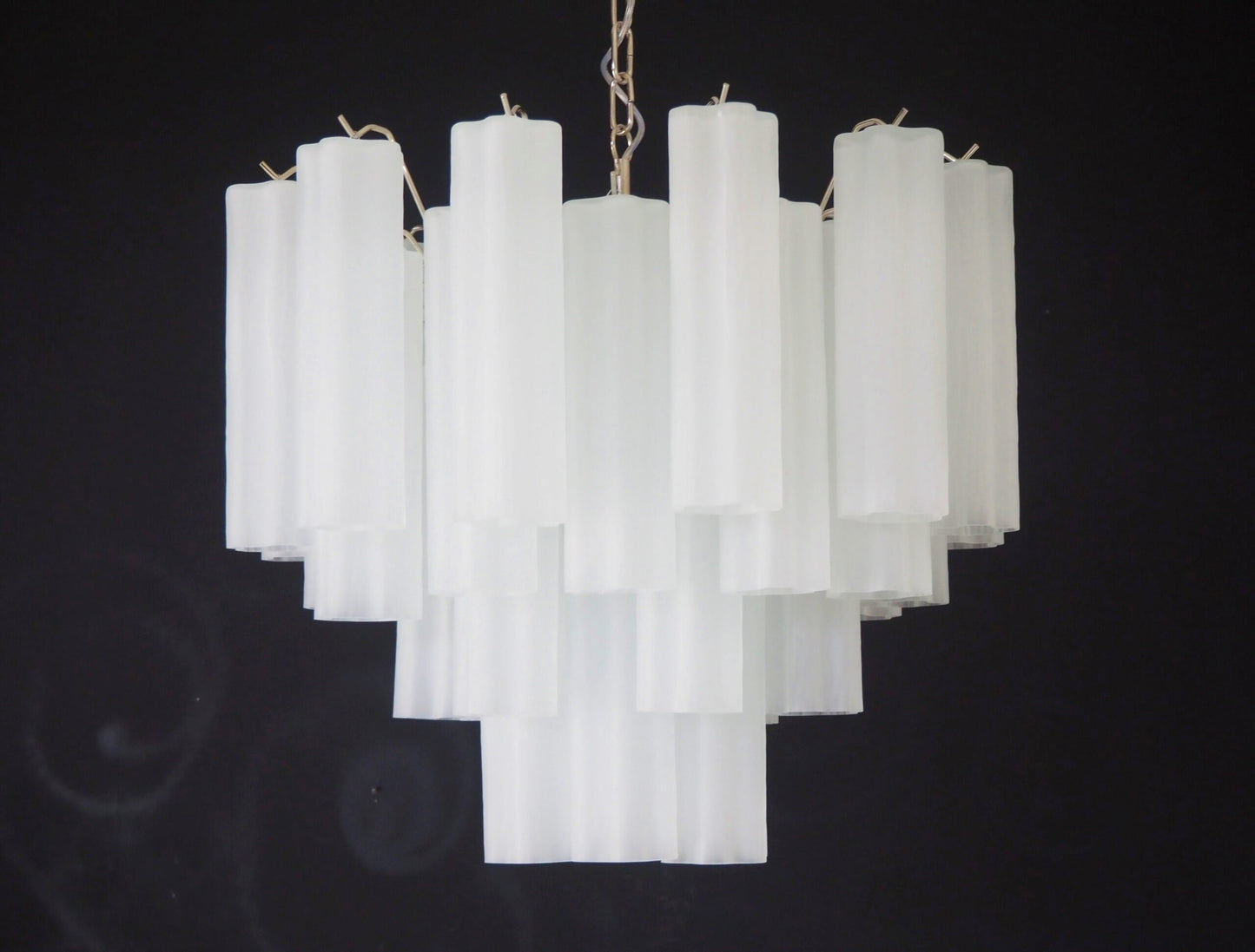 Lustre Murano | 36 Tubes en Verre Blanc Mat