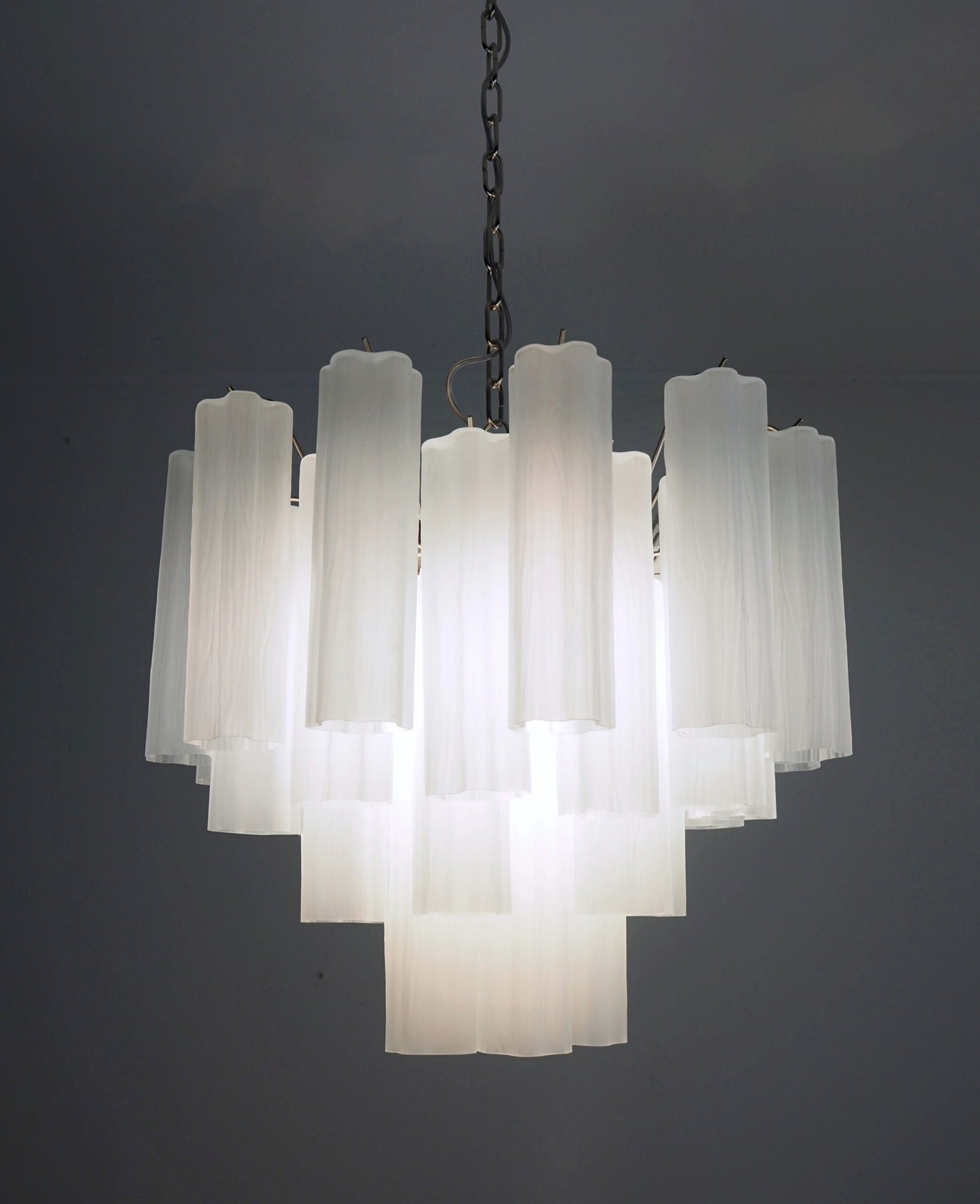 Lustre Murano | 36 Tubes en Verre Blanc Mat
