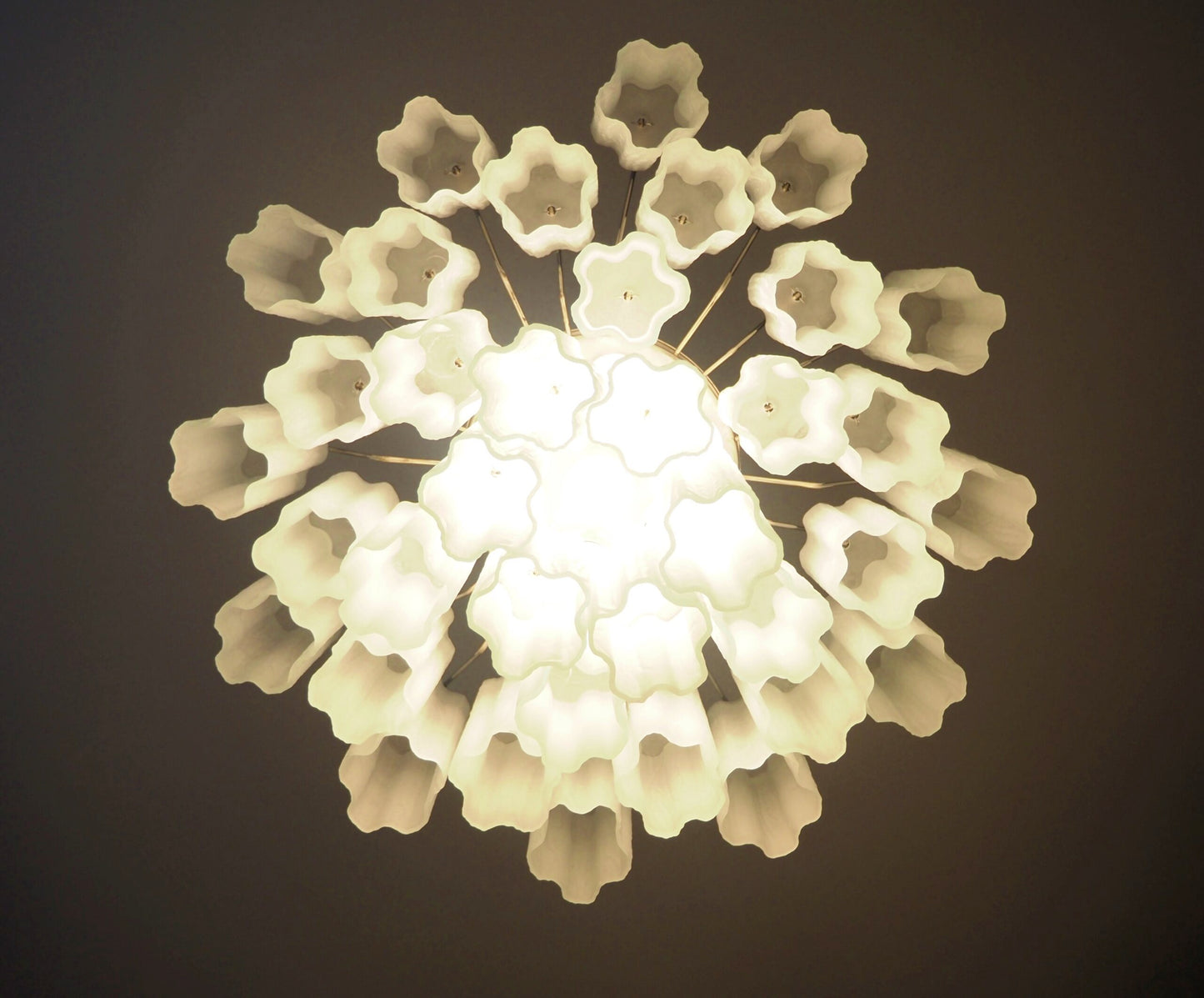 Lustre Murano | 36 Tubes en Verre Blanc Mat
