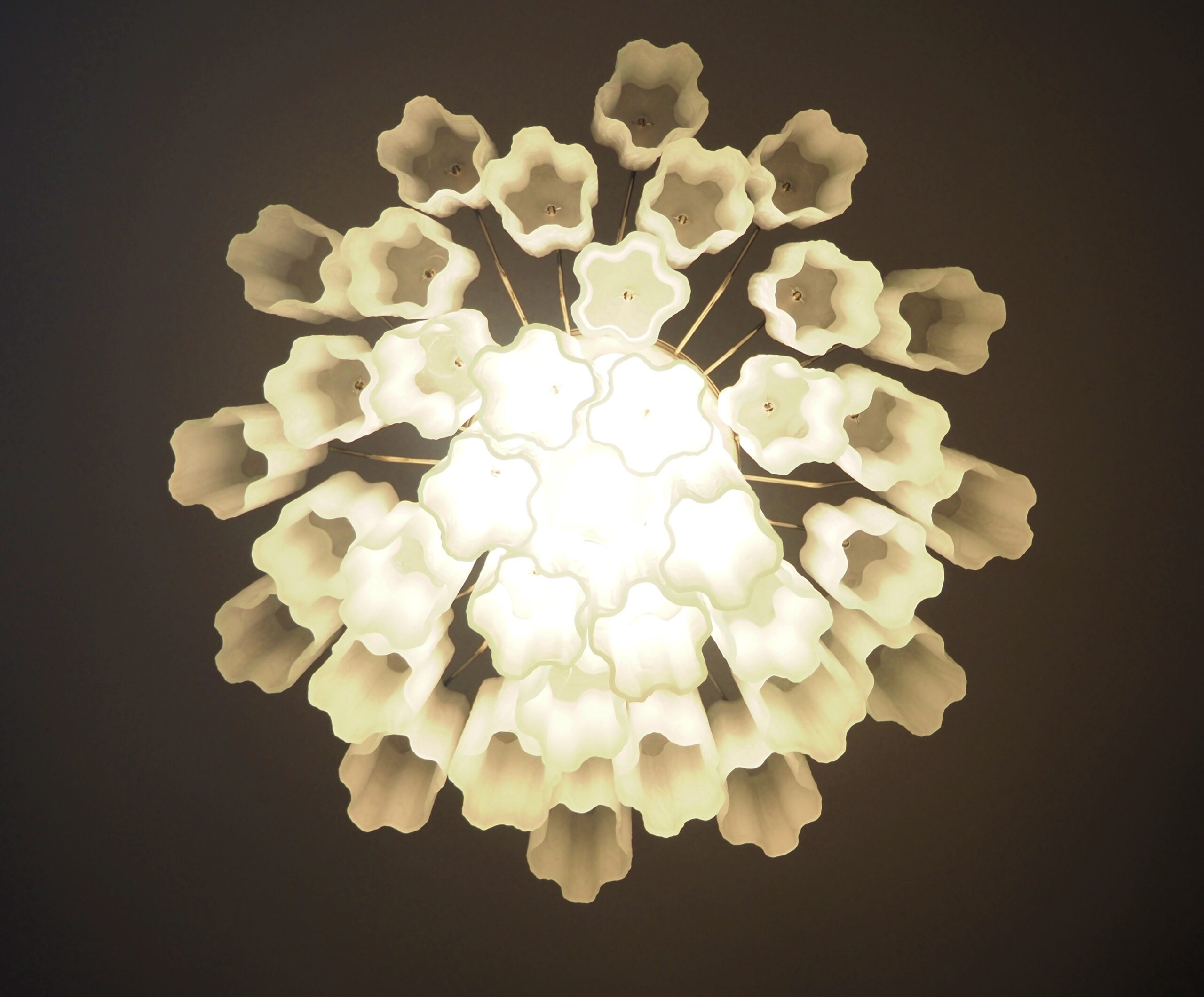 Murano Chandelier | 36 Matte White Glass Tubes