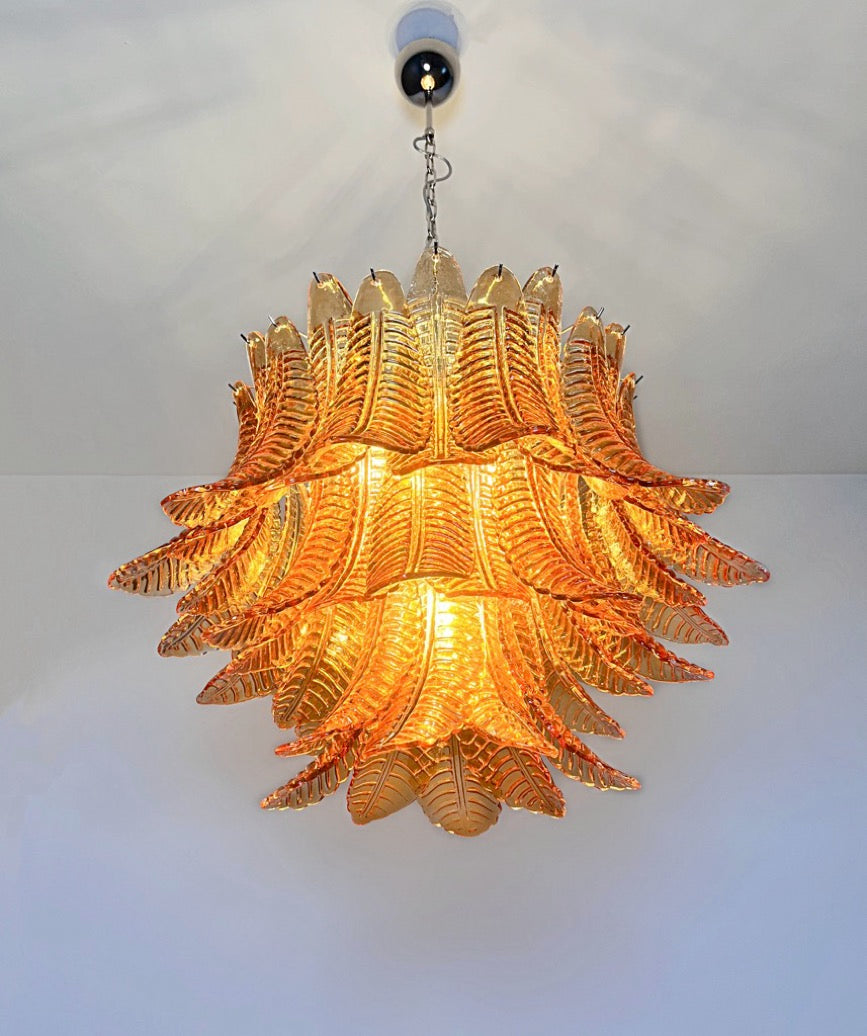 Murano Kroonluchter – 48 Gele Felciglazen – detail 6 – Murano Classics