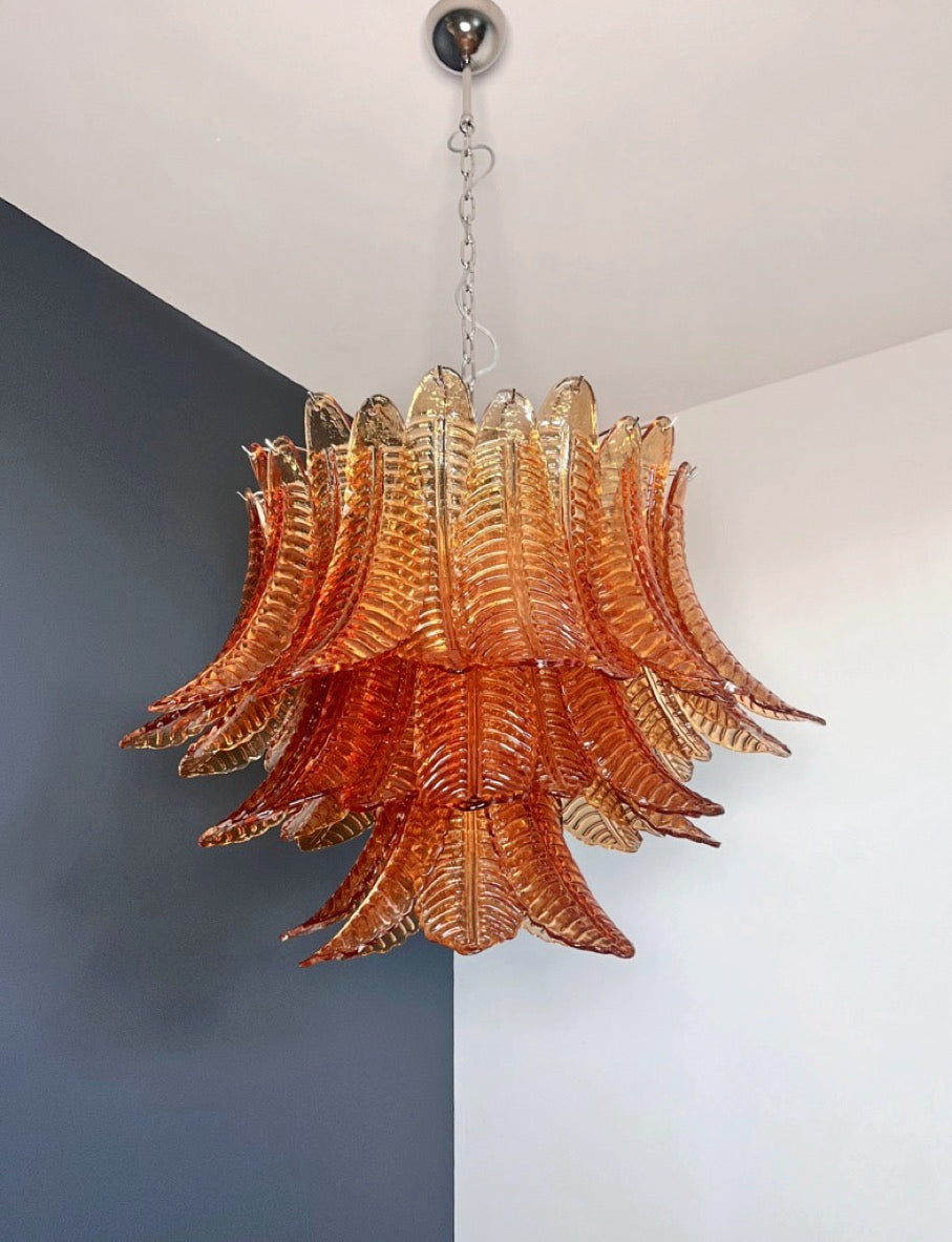 Murano Chandelier – 48 Yellow Felci Glass – Murano Classics