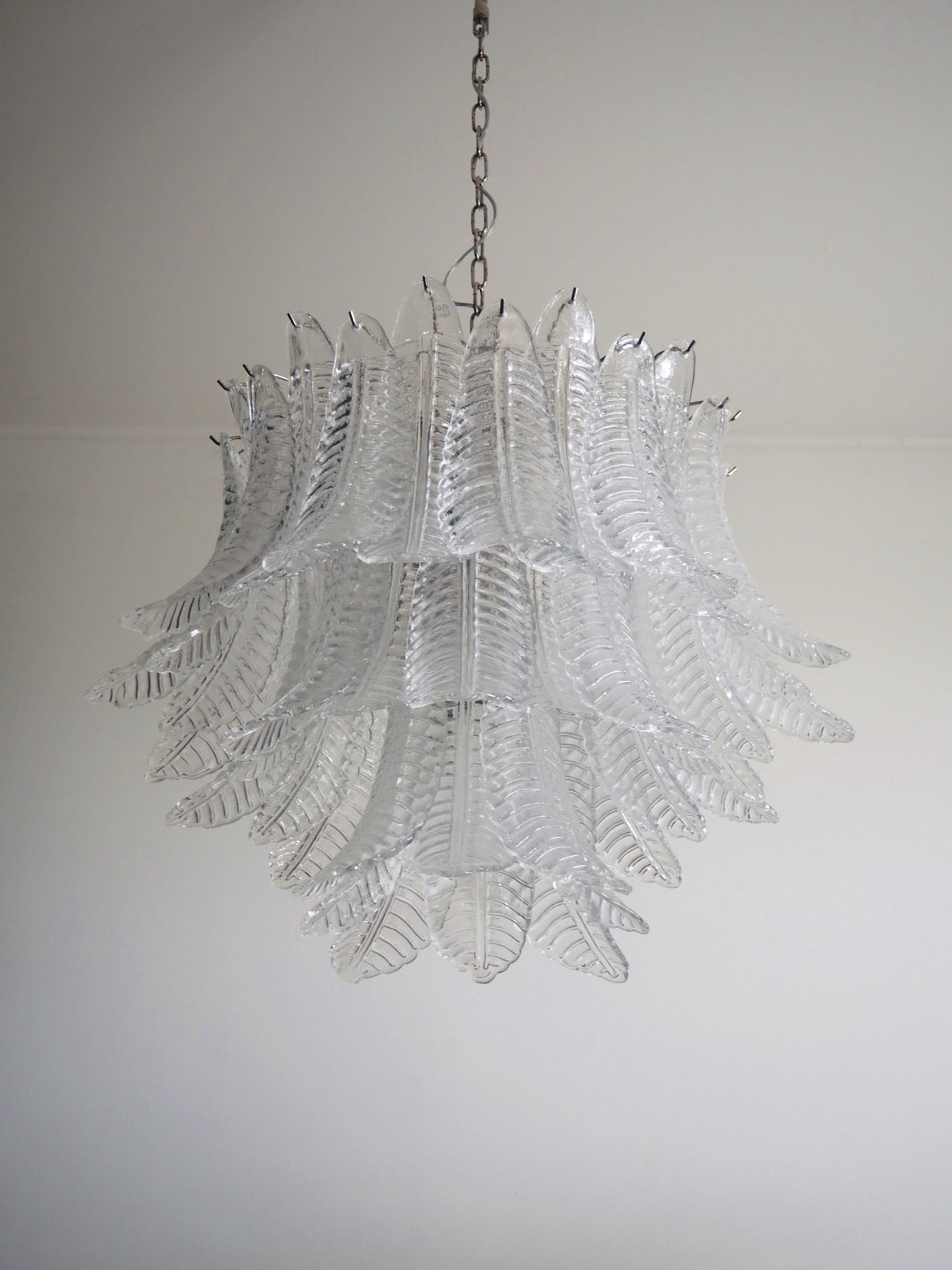 Murano Chandelier – 48 Clear Felci Glass – Murano Classics