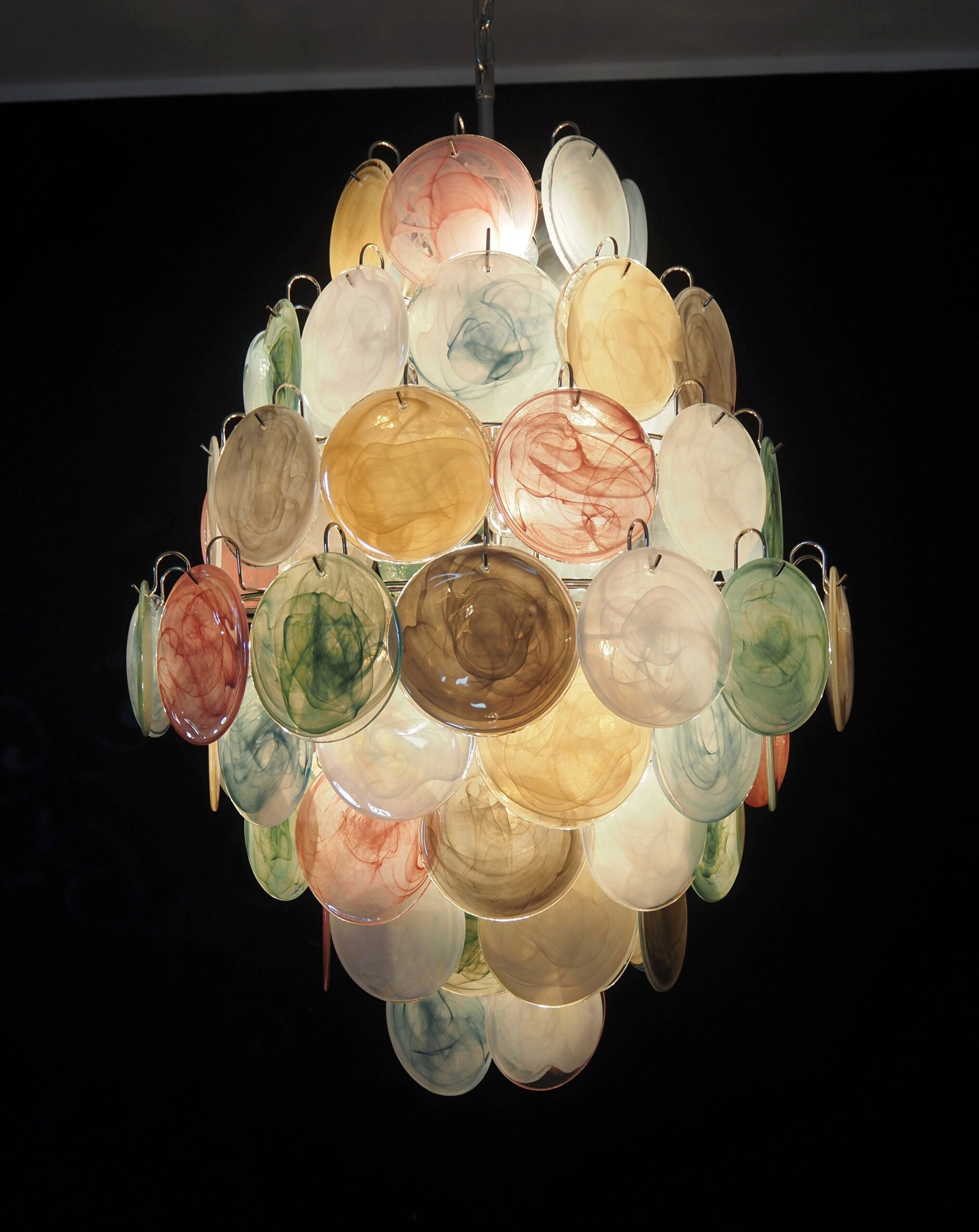 Murano Lysekrone | 87 Multifargede Glassdisker