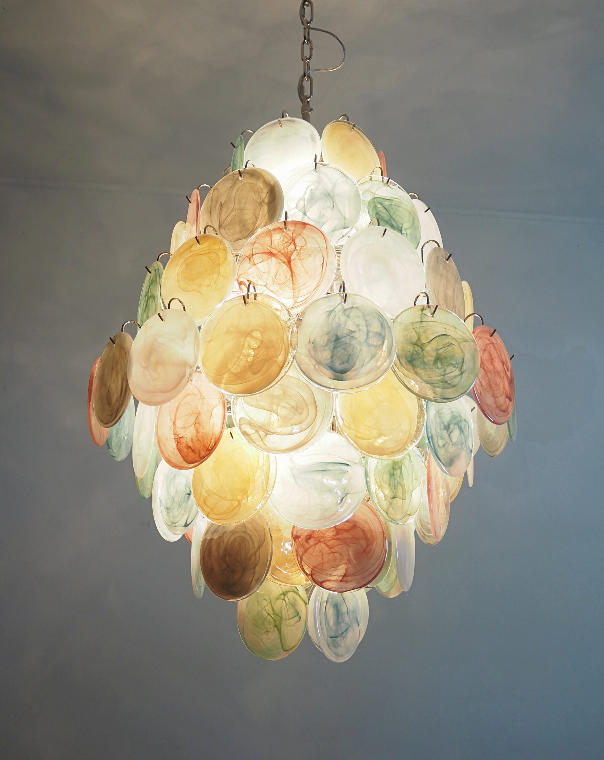 Murano Chandelier – 87 Multicoloured Disc Glass Elements – detail 9 – Murano Classics