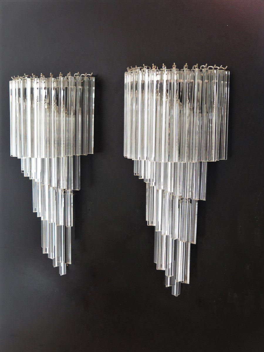 Murano Wall Lamp – 41 Clear Prism Glass – Set of 2 – Murano Classics