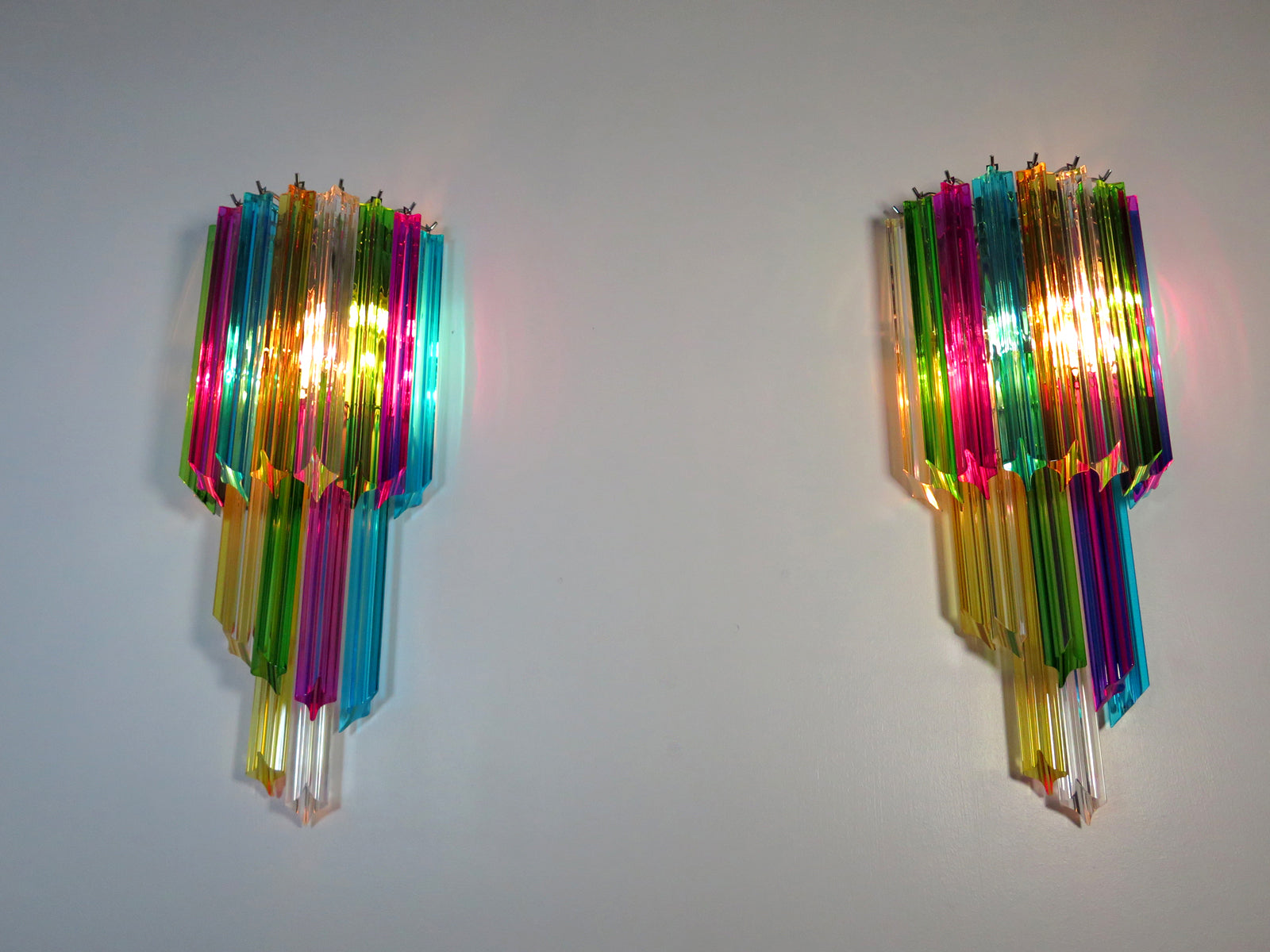 Murano Wall Lamp – 32 Multicolour Prism Glass – Set of 2 – detail 9 – Murano Classics
