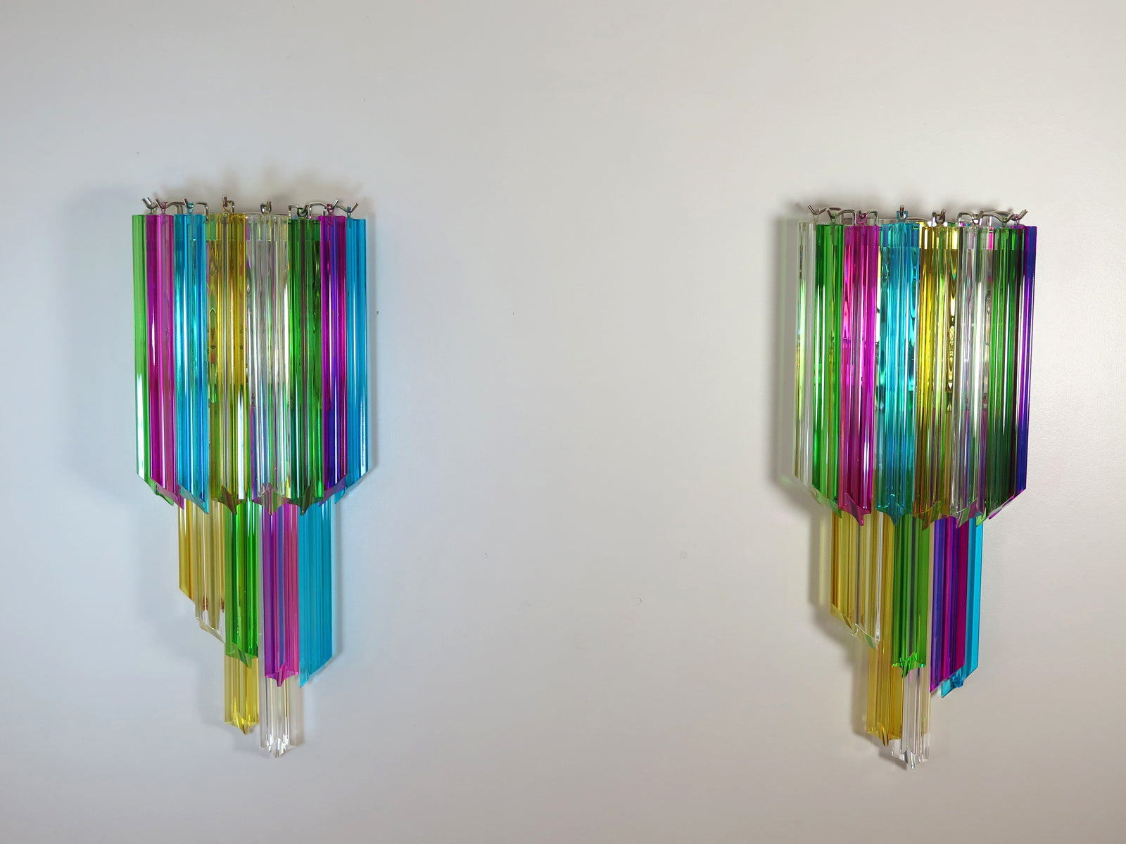 Murano Wall Lamp – 32 Multicolour Prism Glass – Set of 2 – detail 5 – Murano Classics