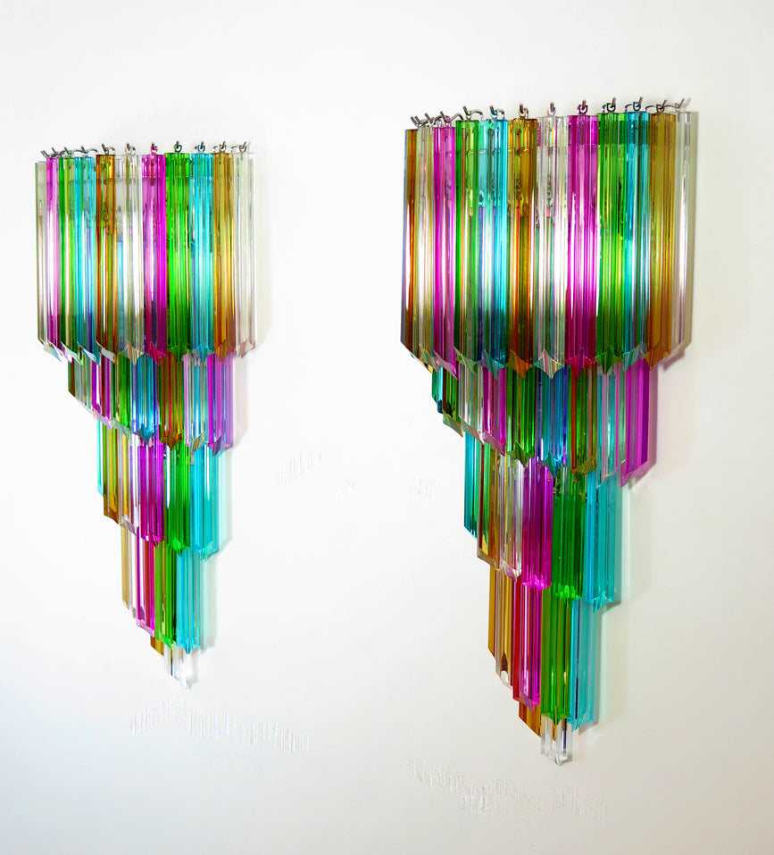 Murano Wall Lamp – 41 Multicolour Prism Glass – Set of 2 – detail 4 – Murano Classics