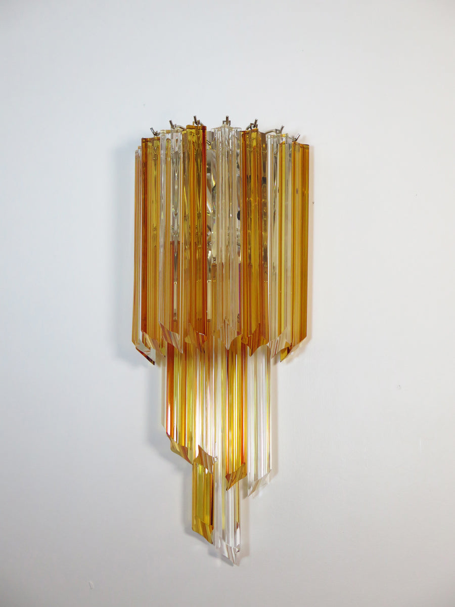 Murano Wall Lamp – 32 Clear Yellow Prism Glass – Set of 2 – detail 10 – Murano Classics