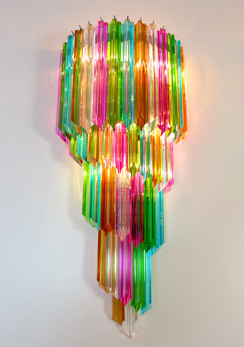 Murano Wall Lamp – 41 Multicolour Prism Glass – Set of 2 – detail 8 – Murano Classics