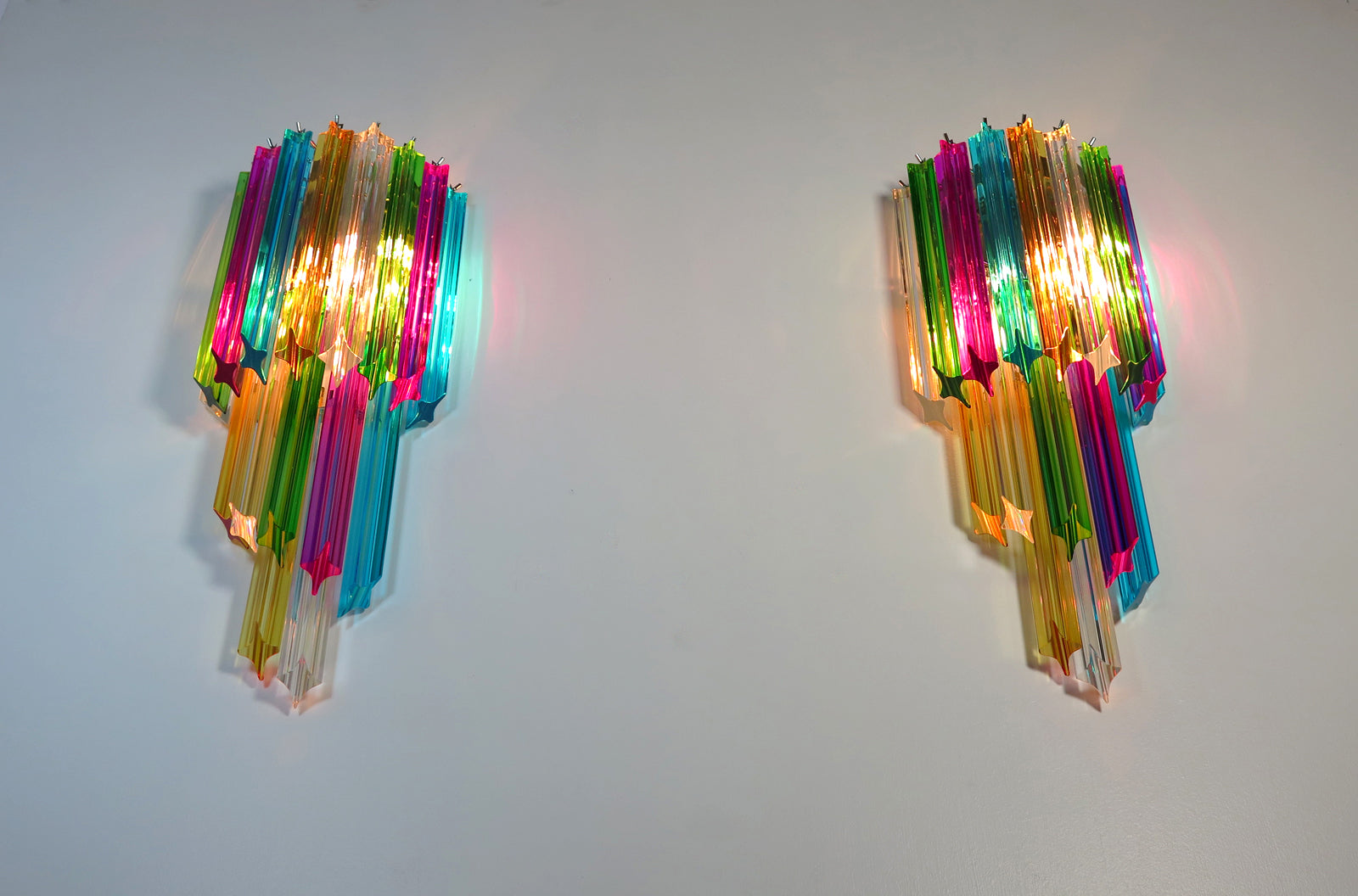 Murano Wall Lamp – 32 Multicolour Prism Glass – Set of 2 – detail 7 – Murano Classics