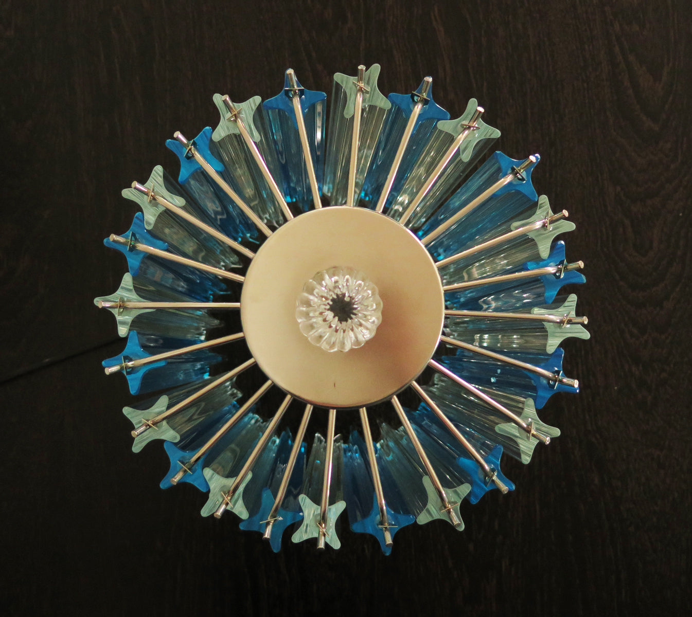 Murano Bordlampe | 24 Klare Blå Prismeglass