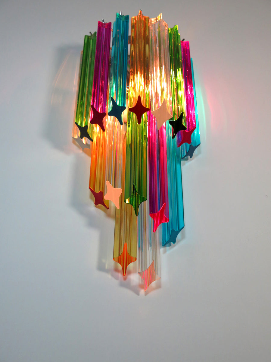 Murano Wall Lamp – 32 Multicolour Prism Glass – Set of 2 – detail 6 – Murano Classics