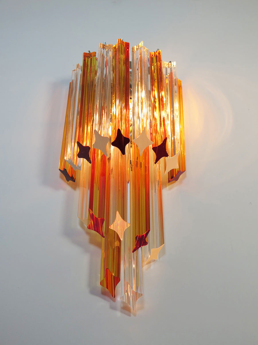 Murano Wall Lamp – 32 Clear Yellow Prism Glass – Set of 2 – detail 1 – Murano Classics