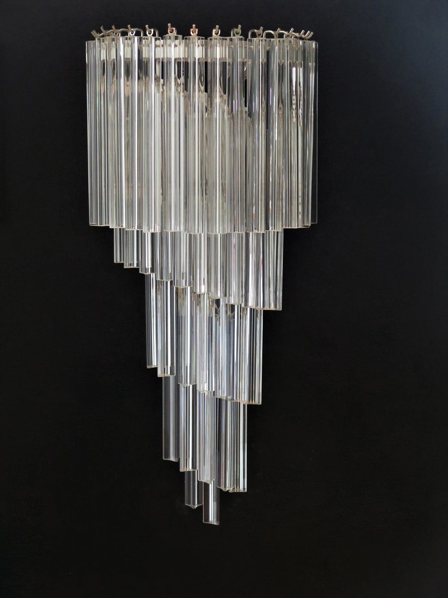 Murano Wall Lamp – 41 Clear Prism Glass – Set of 2 – detail 7 – Murano Classics