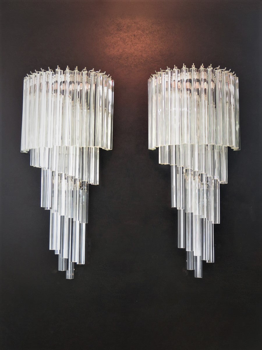 Murano Wall Lamp – 41 Clear Prism Glass – Set of 2 – detail 5 – Murano Classics