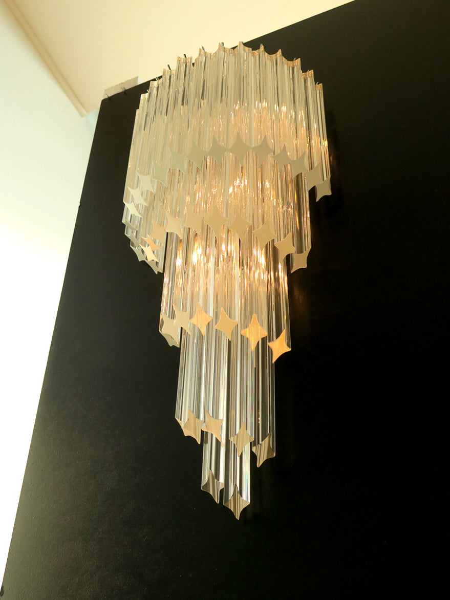 Murano Wall Lamp – 41 Clear Prism Glass – Set of 2 – detail 2 – Murano Classics