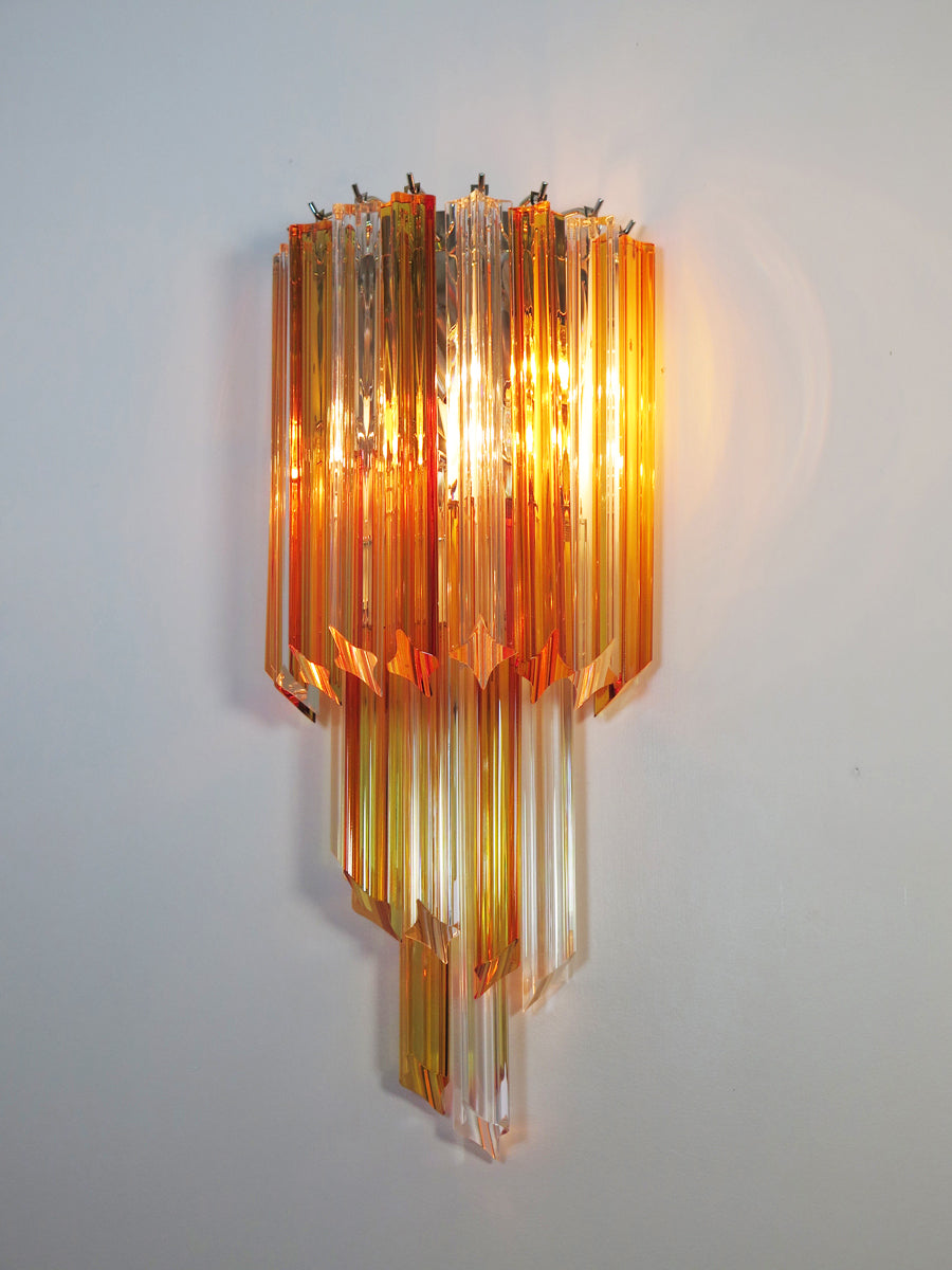 Murano Wall Lamp – 32 Clear Yellow Prism Glass – Set of 2 – detail 4 – Murano Classics