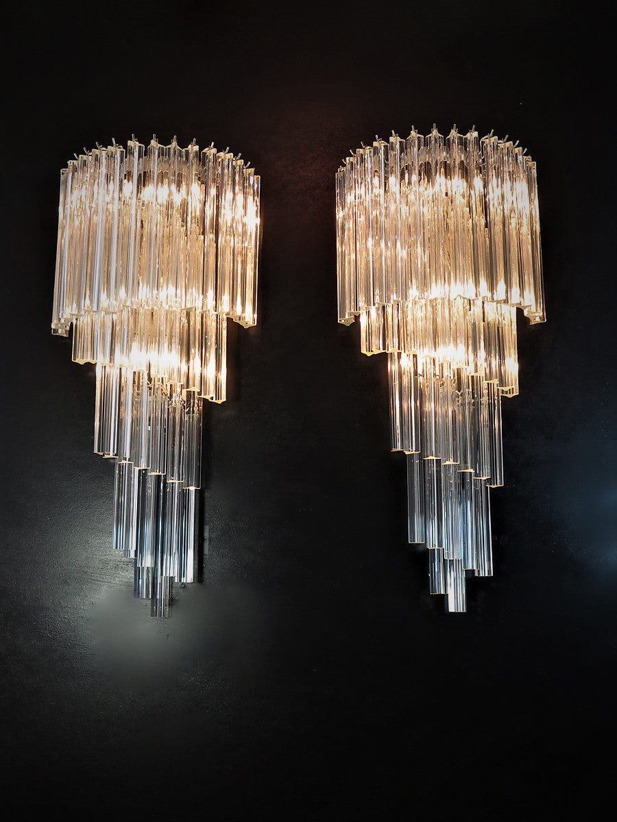 Murano Wall Lamp – 41 Clear Prism Glass – Set of 2 – detail 10 – Murano Classics