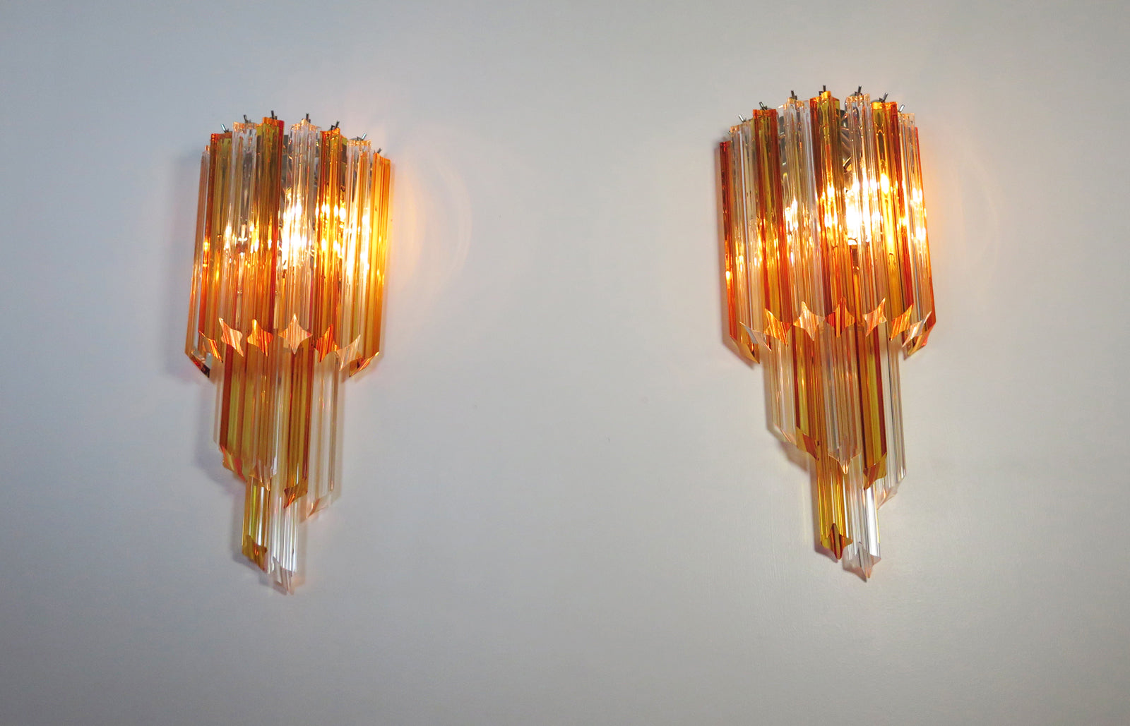 Murano Wall Lamp – 32 Clear Yellow Prism Glass – Set of 2 – detail 3 – Murano Classics