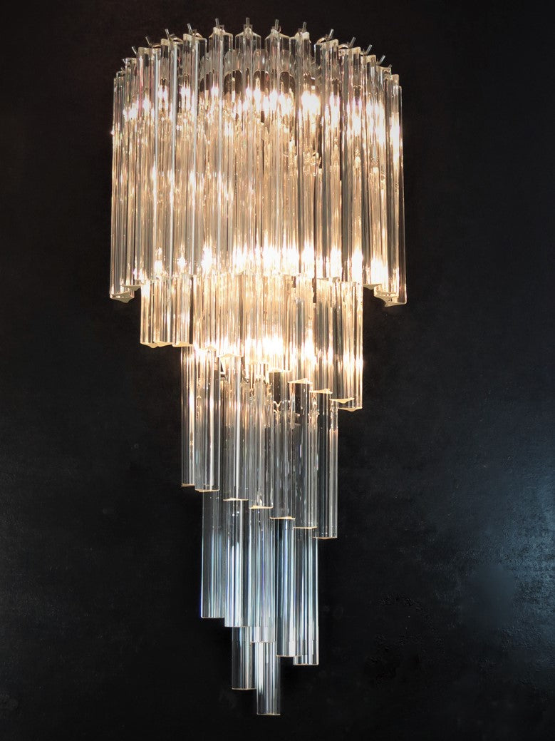 Murano Wall Lamp – 41 Clear Prism Glass – Set of 2 – detail 2 – Murano Classics