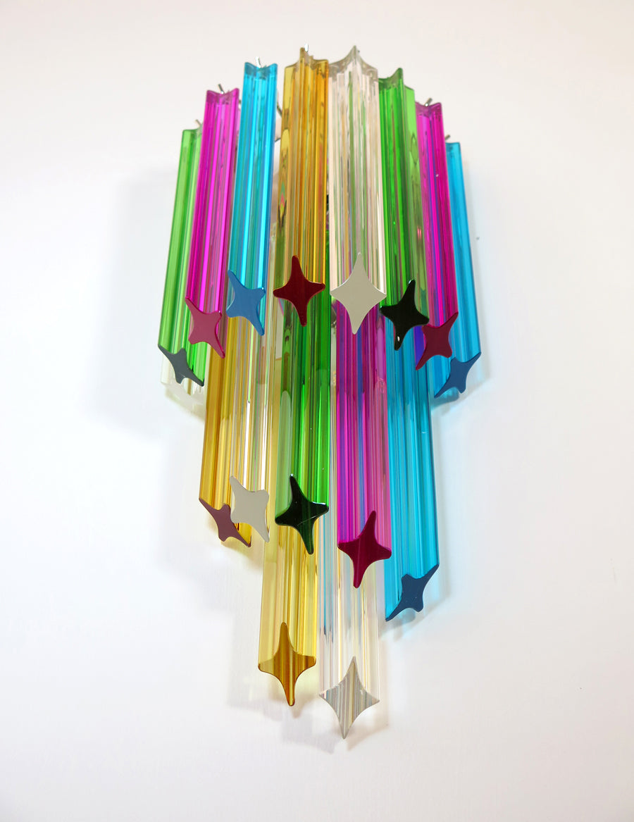 Murano Wall Lamp – 32 Multicolour Prism Glass – Set of 2 – detail 1 – Murano Classics